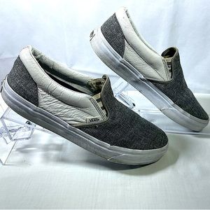 Vans Classic slip ons Grey With White Leather Sides
